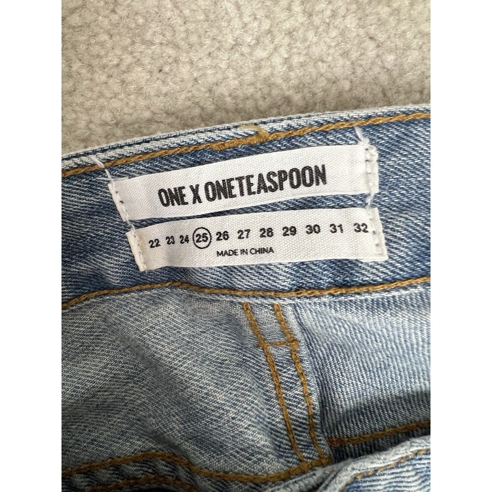 One Teaspoon Le Cats Florence Jeans Womens 27 Distressed Low Rise Flare Leg - Picture 6 of 15